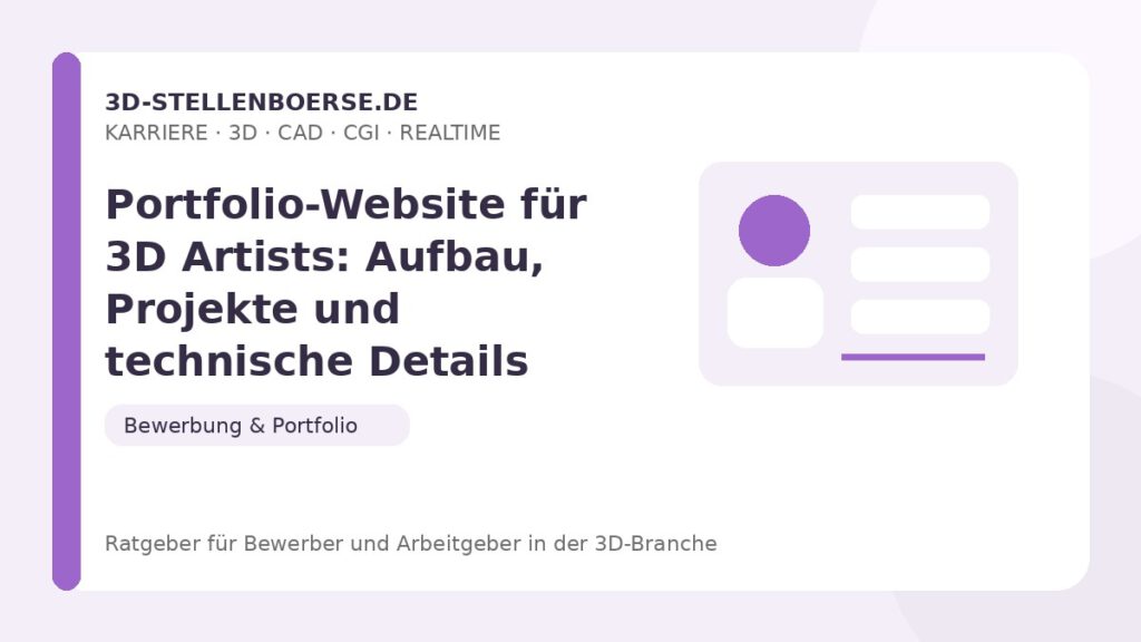 Portfolio-Website für 3D Artists: Aufbau, Projekte und technische Details – Beitragsbild auf 3d-stellenboerse.de