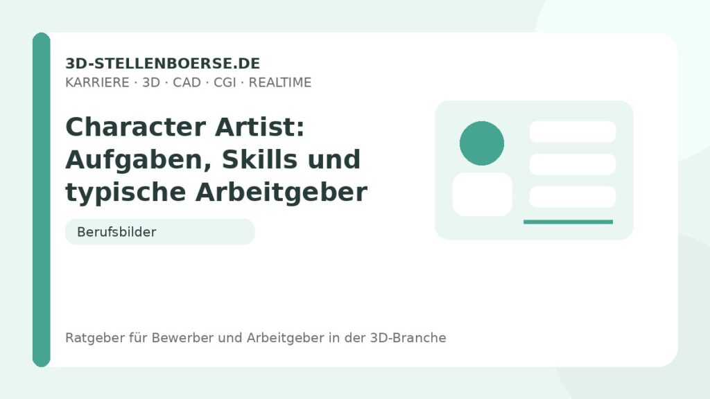 Character Artist: Aufgaben, Skills und typische Arbeitgeber – Beitragsbild auf 3d-stellenboerse.de